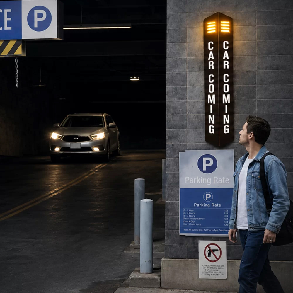Parking Garage Voice Alert and Exit Light