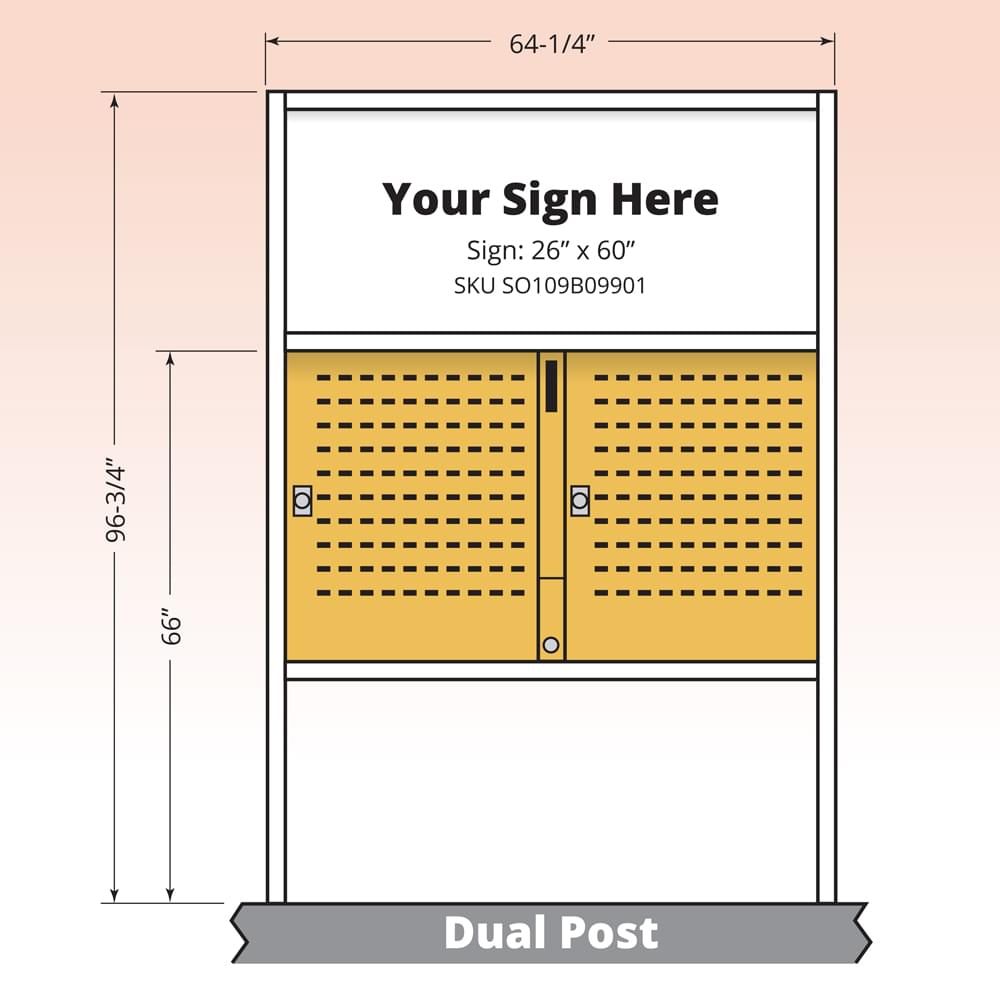 サインポ−ル Dual Post Two Position Top Sign - ParkingZone