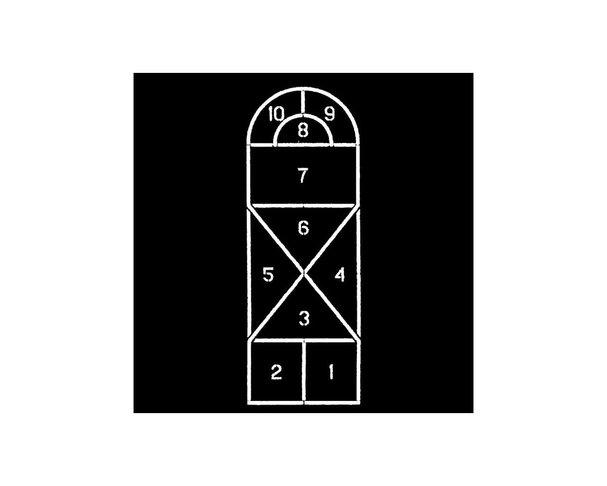 Hopscotch Board With Numbers Stencil - ParkingZone