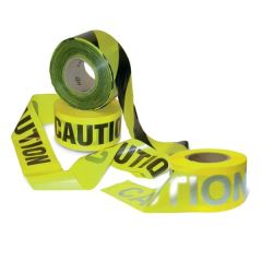 CAUTION Lettering or HAZARD Yellow Plastic Tape - 1000' roll