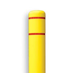 11" D by 60" Yellow Bollard Sleeve with Reflective Striping-Red
