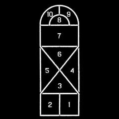 Hopscotch Board with Numbers Stencil