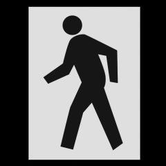 Pedestrian Crossing Symbol Stencil