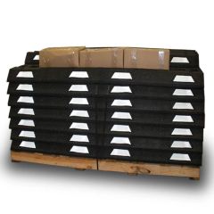 Pallet of 60 Rubber Parking Stops with White Striping