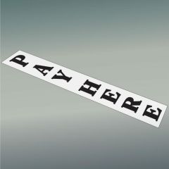 PAY HERE Black Letter Decal