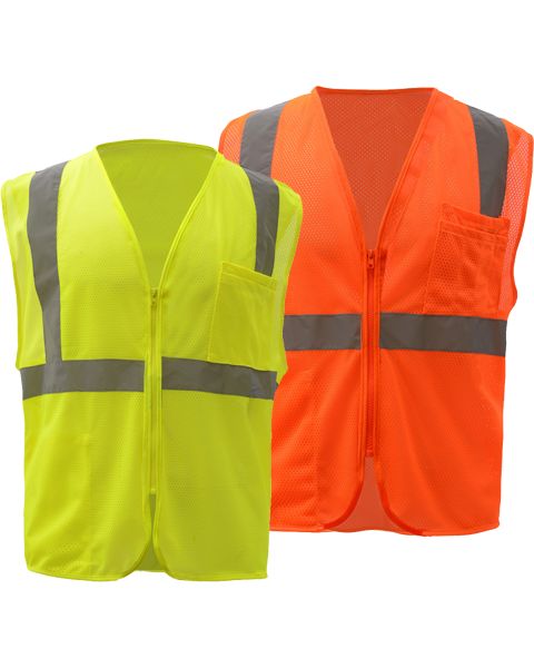 Mesh Zipper Safety Vest